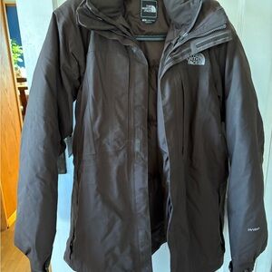 The North Face Men's Chocolate Brown  Jacket with detachable hood and down liner